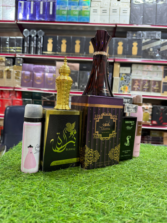 (5 Perfuems Deal) layan secret buraq pocket spray jeny glow (allow to open)