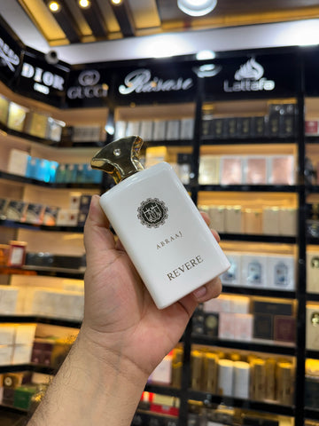 This is Abraaj Revere Eau de Parfum (100ml) — a stylish, budget-friendly fragrance often found in Middle Eastern-style perfume collections. (Allaow to open)