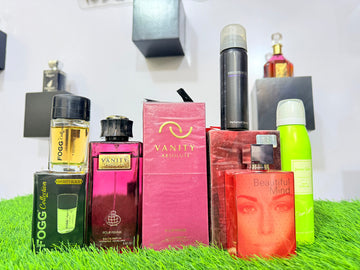 MEGA 11.11 sale 5 fragrances in 4000 vanity Foog (Maroon) beautiful mind jenny glow spray (allow to open)
