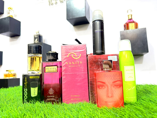MEGA 11.11 sale 5 fragrances in 4000 vanity Foog (Maroon) beautiful mind jenny glow spray (allow to open)