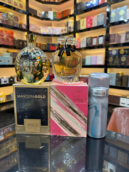 Mancera gold rose romance Perfuem 100 ML 2 gifts free delivery (allow to open)