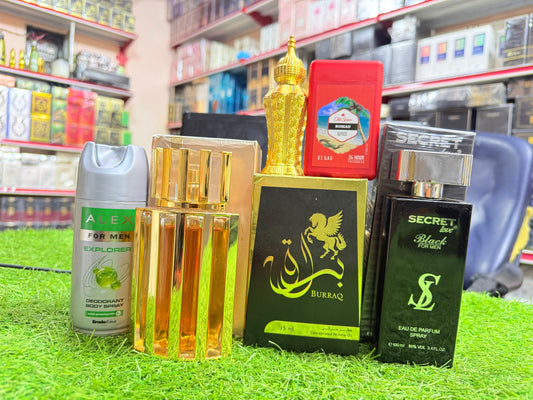 Deal or 5 luxury Perfuems Buraq secret party alex stick (allow to open)