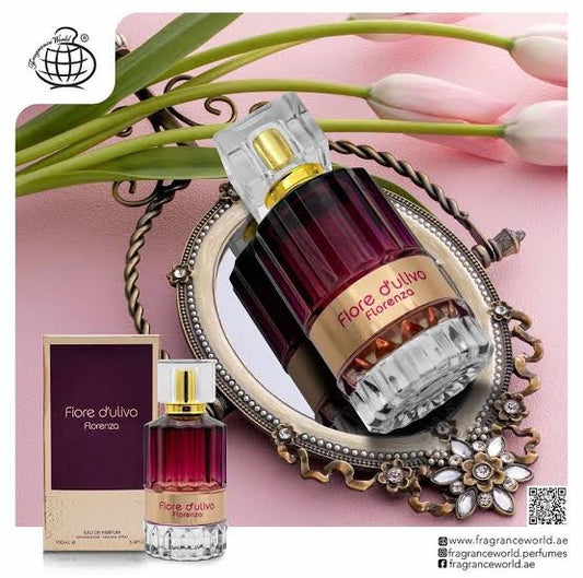 Fiore D'ulivo Florenza - Eau De Parfum - By Fragrance World - Perfume 100ml one spray gift (Allaow to open)