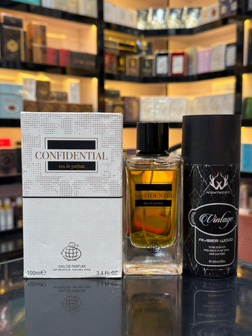 Confidential fragrance by French avenue 100 ML montwood perfume gift (Allaow to open
