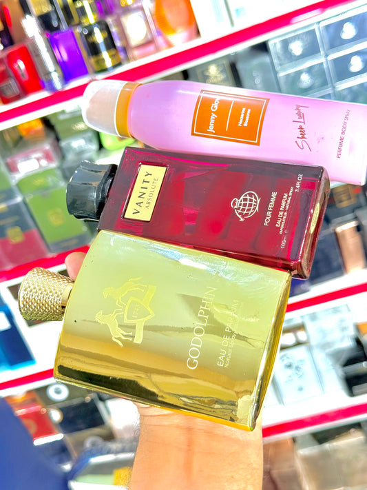 Go dolphin vanity perfume deal one perfuem spray gift (Allaow to open