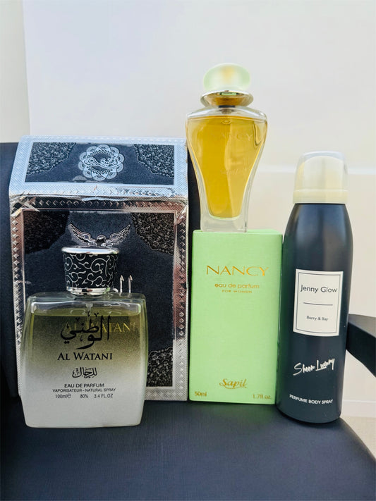 Nincy & Al Watani Perfume with Body Spray Gift (Allow to Open)