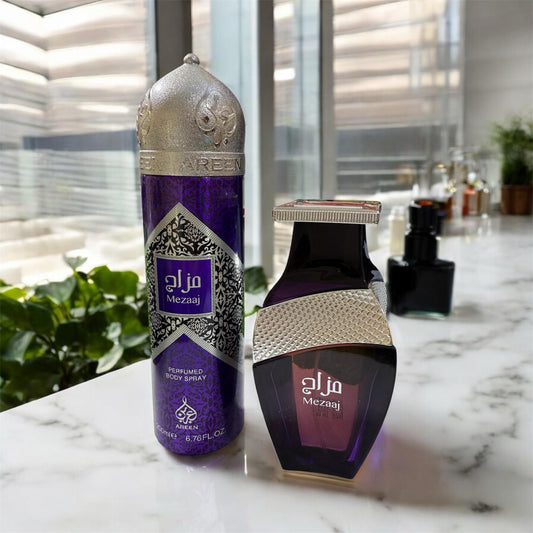 Mezaaj Perfume 100ml With Body Spray Gift (Allow to Open)