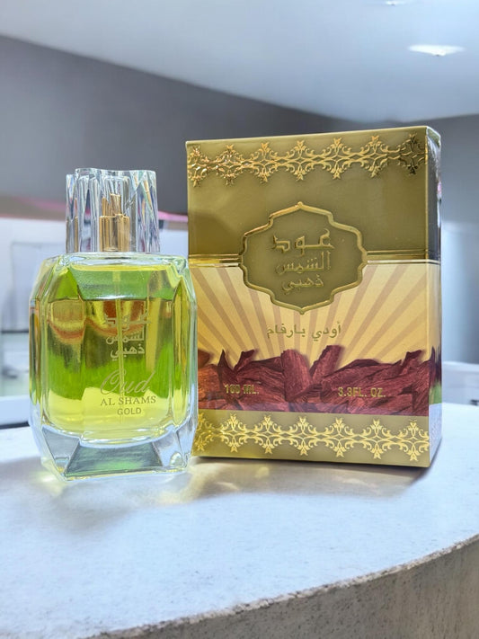 )Oud L Shams 100ml Eau de Parfum – Includes 2 Free Body Sprays (Allow to Open)