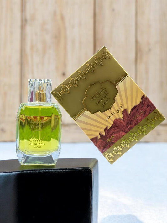 )Oud L Shams 100ml Eau de Parfum – Includes 2 Free Body Sprays (Allow to Open)
