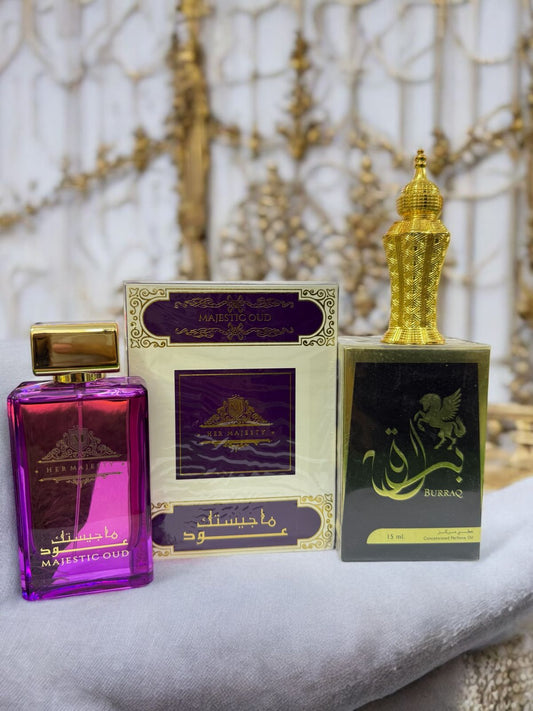 Majestic Oud By Fragrance World 100ml with Buraq atter (Allow to open)