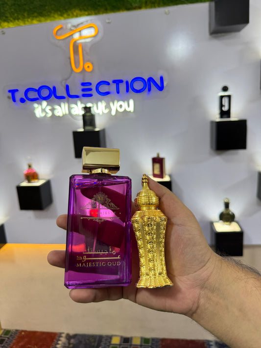 Majestic Oud By Fragrance World 100ml with Buraq atter (Allow to open)