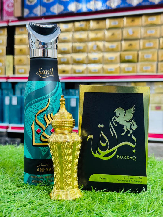 Buraq itar 15 ML on spray 200ML gift (allow to open)